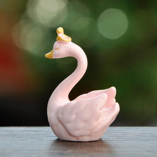 Фигурка Лебедя Прекрасная Миниатюрная Фигурка Кукла DIY Украшение для Торта Симуляция Короны Фигурка Лебедя Смола Модель Животного Рождественский Свадебный Подарок