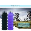 1Pc Collapsible Water Bottle Reuseable Silicone Foldable Bottles Outdoor Portable Drinking Bottle