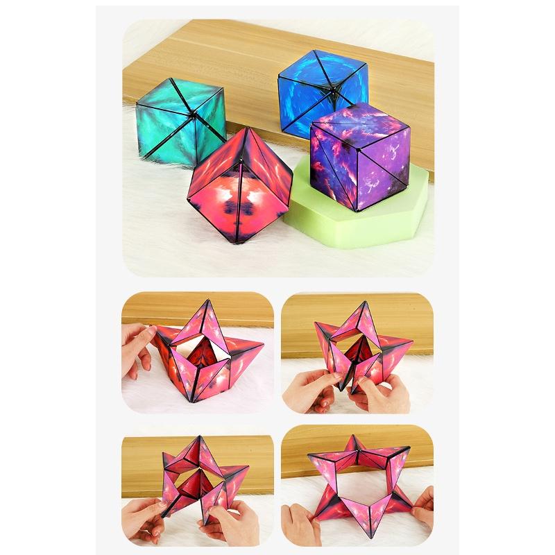3D Геометрический Куб для Тренировки Мозга Детей Пластиковый Материал 6x6x6см 4 Цвета