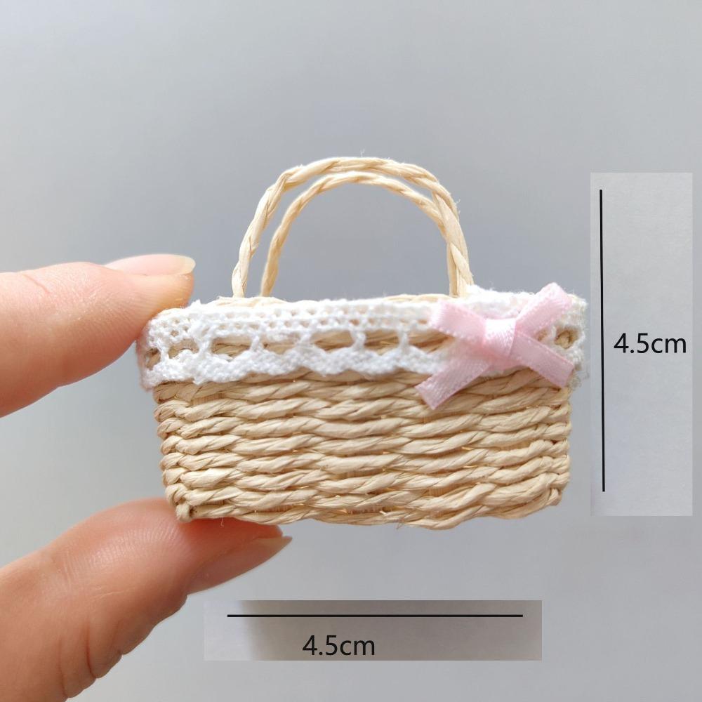 New Mini Miniature Dollhouse Basket Fashion Handmade Hand Woven Basket DIY Paper Vine Basket For BJD Dolls/for Ob11 Dolls