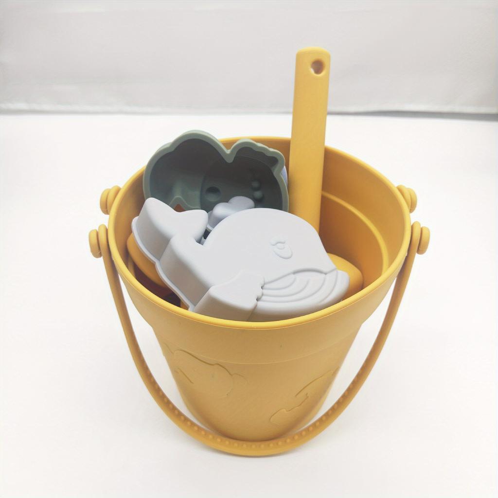 8 шт. набор силиконовых пляжных игрушек, портативный набор силиконовых игрушек для родителей и детей на открытом воздухе, защищающий от падения (Аксессуары для игрушек, случайное сочетание цветов)