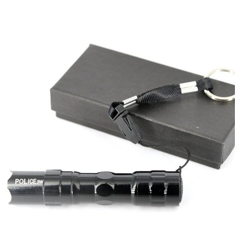 Мини-3W водонепроницаемый супер яркий светодиодный фонарик с ручным ремешком