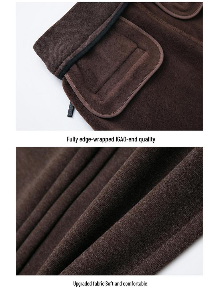 Women's High-Waisted Fleece-Lined Straight-Leg Pants, New for Autumn/Winter 2024, Plus Size Available, Warm Casual Mom Trousers.