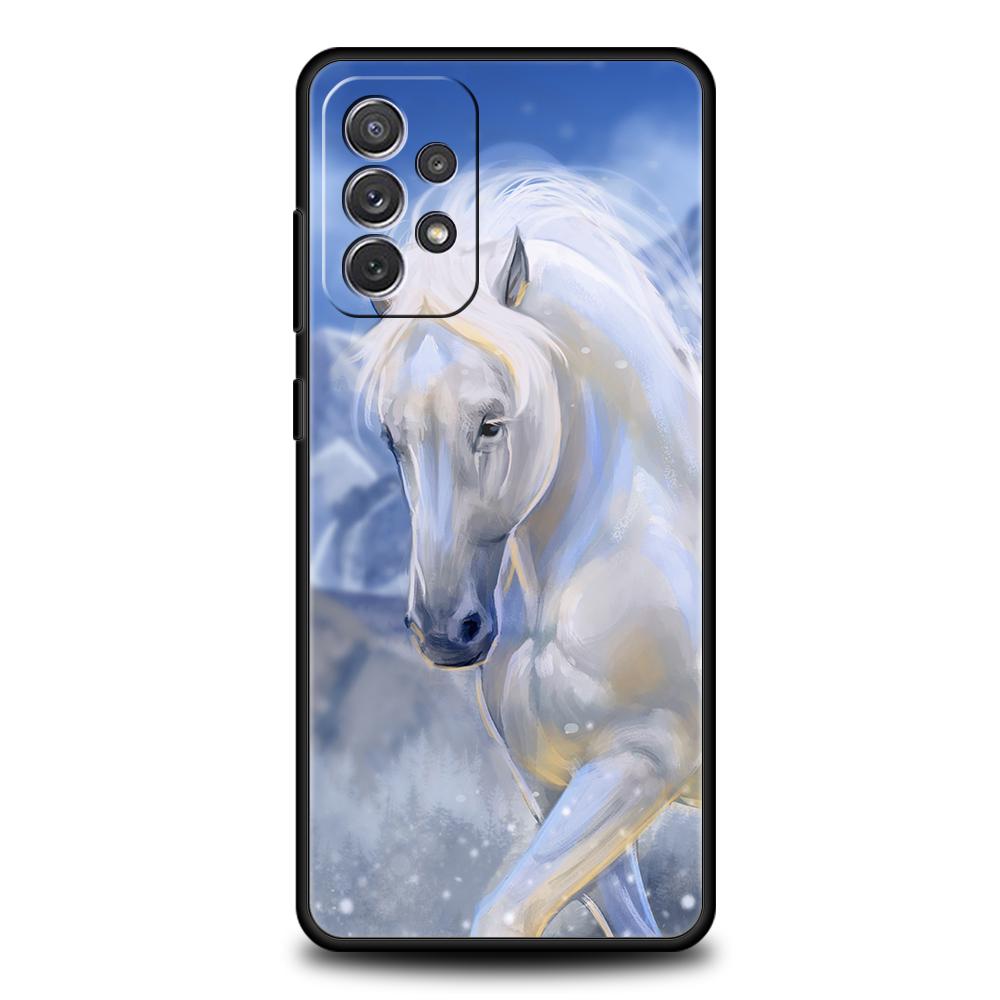 Силиконовый чехол с изображением лошади для Samsung Galaxy A32 A52 A13 A22 A72 A51 A71 A41 A11 A31 A21S 5G Роскошный чехол-бампер для телефона Funda Сумка