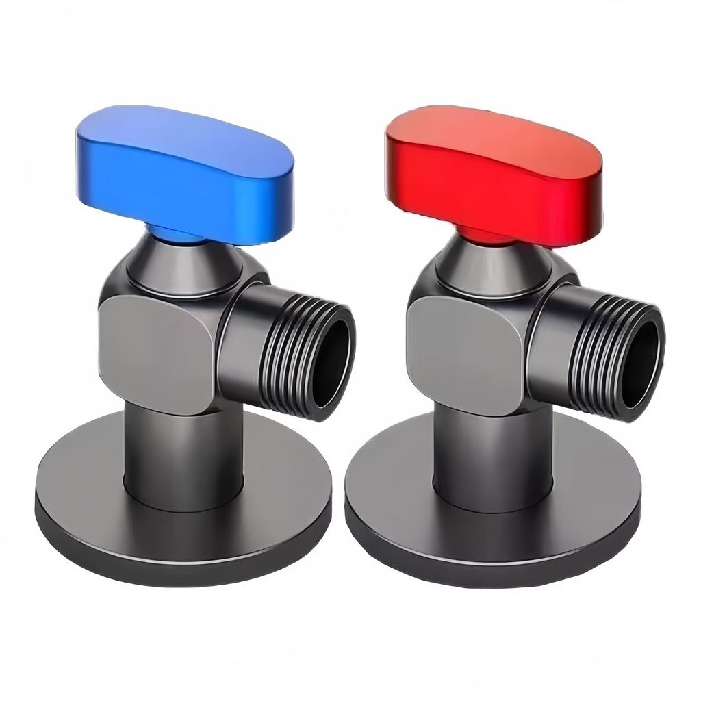 Полностью медный утолщенный угловой вентиль шаровый сердечник горячий и холодный треугольный переключатель G1/2 4 точки водонагреватель туалет большой поток шаровый клапан