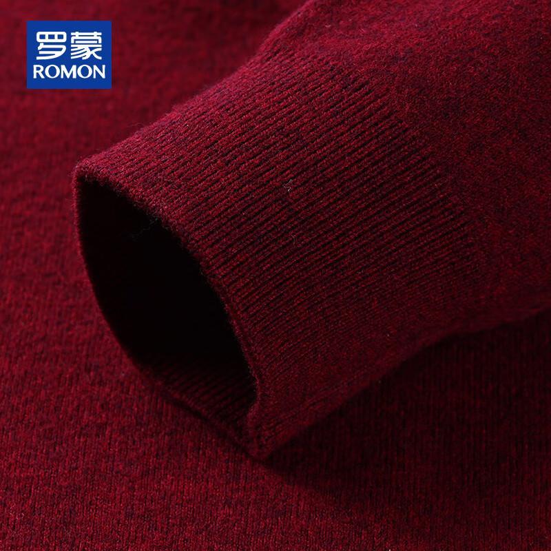 ROMON Мужской свитер из 100% чистой шерсти на молнии до середины груди