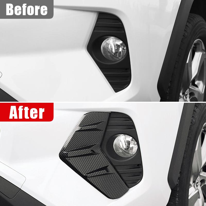 Для Toyota RAV4 XA50 2019 2020 2021 2022 2023 2024 RAV 4 Hybrid ABS Carbon Car Передняя противотуманная фара Рамка Крышка Чехол Отделка Наклейки