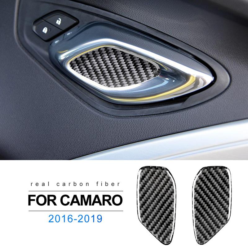 Настоящее мягкое углеродное волокно для Chevrolet Camaro 2016 2017 2018 2019 2020 2021 2022 2023 Аксессуары Декоративная накладка на внутреннюю часть двери Наклейка