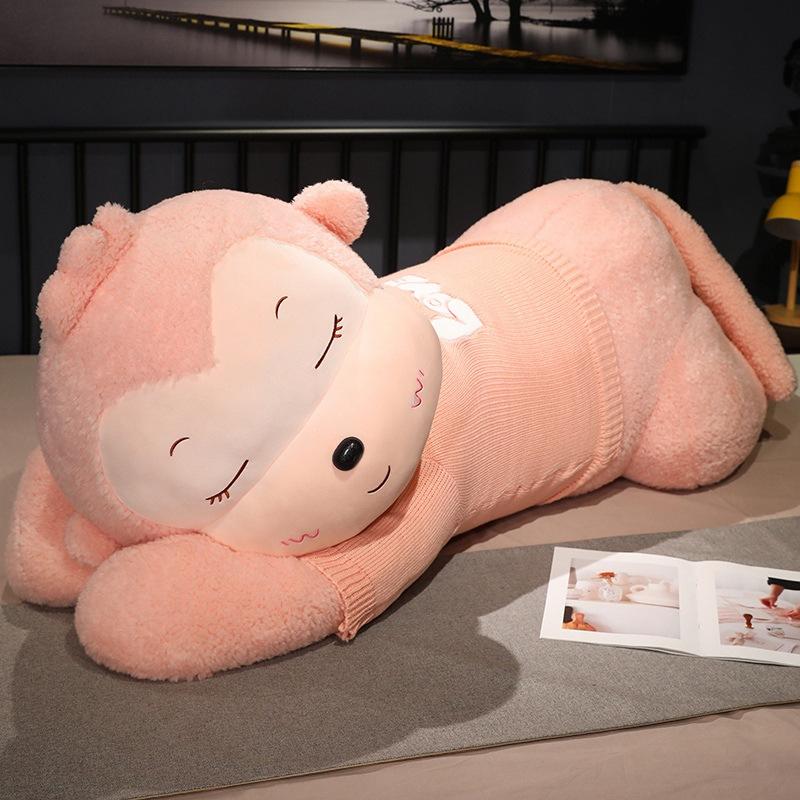 Large Sweater Monkey Doll Plush Toy Lying Down Monkey Gorilla Doll Girl Soothing Pillow Rag Doll