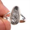 Natural Black Rutile Gemstone 925 Solid Sterling Silver Jewelry Ring S.9.5 V0m82