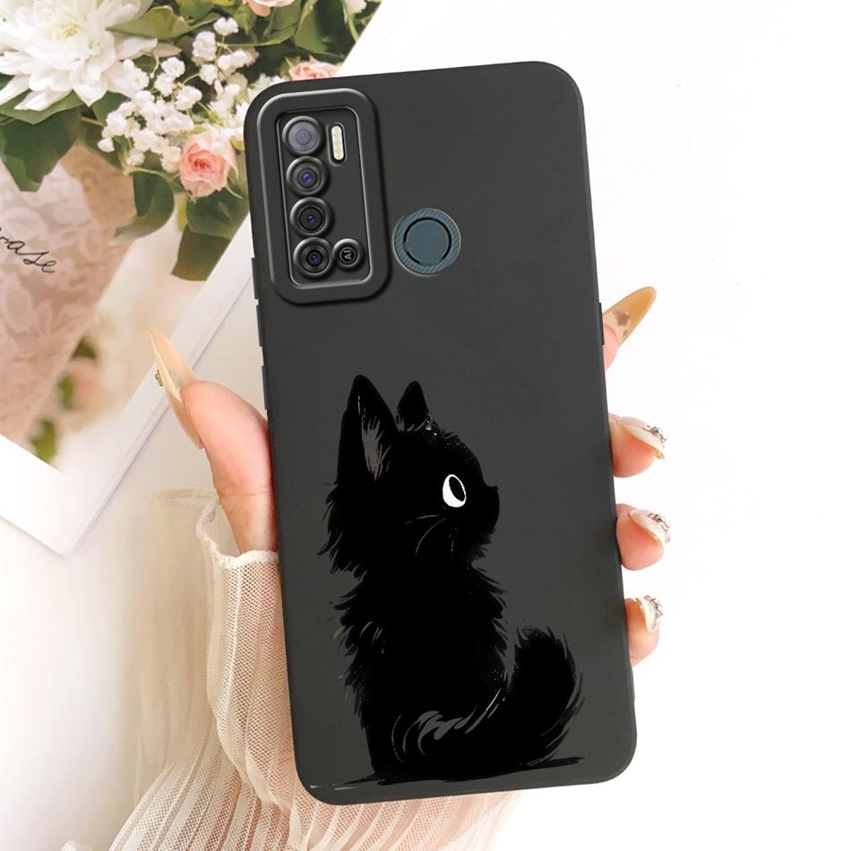 For Tecno Spark Power 2 LC8 Cute Cat Flower Cartoon Phone Case For Tecno Spark Power2 Shockproof Soft Silicone Bumpers