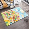 Colorful Carpet with Tulip Field and Cute Village Houses Artwork Suitable for use as an anti-slip for living room bedroom sofas