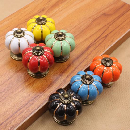 Ретро керамический тыквенный шкаф, дверной ящик, комод, ручка-ручка