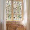 Rainbow Window Film Stain Glass Style Floral Static Clings Non-Adhesive Reusable Window Decals for Living Room Bedroom Kitchen Bathroom