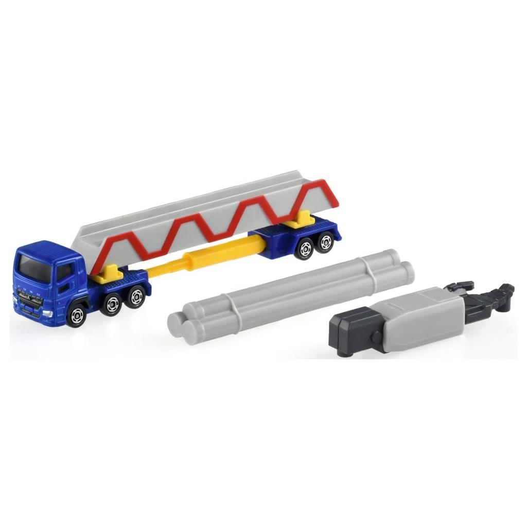 TAKARA TOMY Tomica Long Type Tomica 140 Mitsubishi Fuso Super Great Pole Trailer Miniature Car Toy for Ages 3 and Up No.