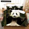 3D Panda Bedding Set Lovely China Black White Animal Duvet Cover King Queen Bamboo Comforter Cover 2/3pcs Polyester Quilt Cover