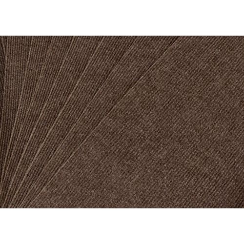 Watanabe Industries Japanese-Made Tile Carpet, Adhesive Mat for Stairs, 15-Piece Set, 45x22cm, Brown