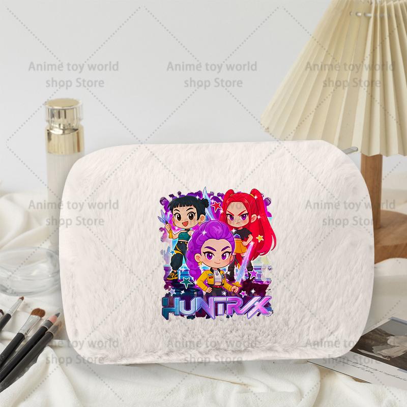 Kpop Demon Hunter Girls Women Plushes Cosmetic Bag New Makeup Bags Ladies Travel Organization Pouch Pink Pencil Case Gift