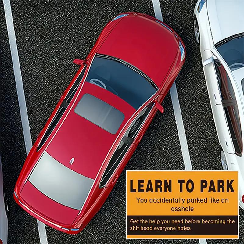 50 шт. карточек с плохой парковкой. Вы припарковались как идиот. Забавные картонные карточки с нарушением правил парковки с несколькими причинами нарушения.