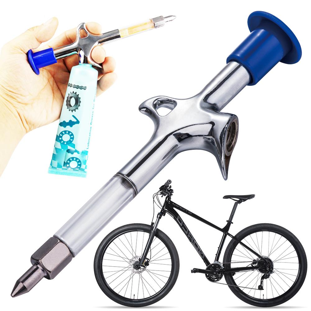 Bicycle Grease Injector Gun Bicycle Grease Gun Ergonomic Bike Lubricant Injector Hub Oiling Tool for Bottom Bracket Pedal
