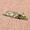 Antique Brass Corgi Dog Micro Carving Handicraft Creative Metal Dog Tabletop Decoration Antique Home Decoration Dog Tea Pet