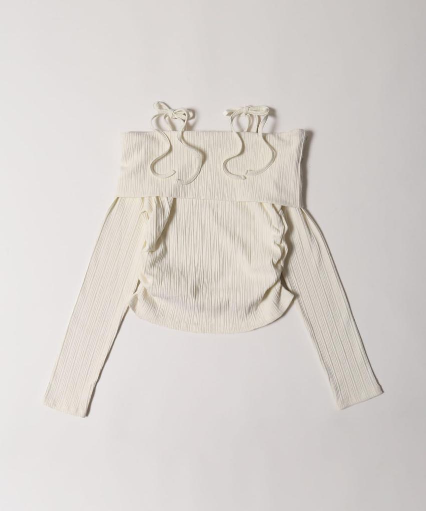 WEGO PHILLY Ribbon Size White Ivory Off-the-Shoulder Top, Women's, F,