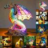 Animal Fantasy Table Lamp Resin Statue Usb Plug Light Creative Style Desktop Ornaments Craft Home Decoration Holiday Party Decoration Table Lamp
