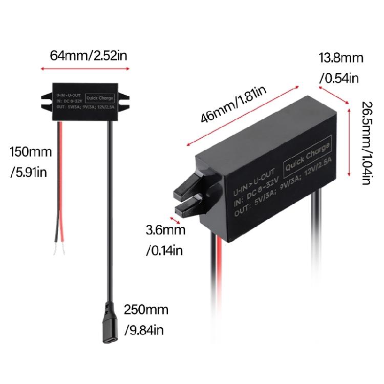 8V-32V to 5V/9V/12V 30W Type C Quick Charging Power Module Car Power Converter Unit For Various Vehicles Accessories