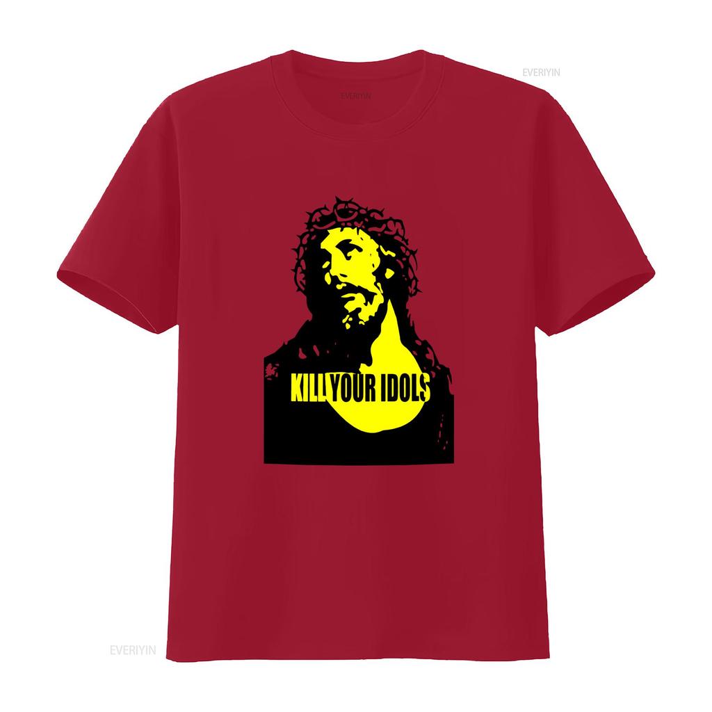 Kill Your Idols Jesus Punk Rock Music T Shirt Bold Design for Rebellious Souls vintage Washed Stylish Comfortable Unisex