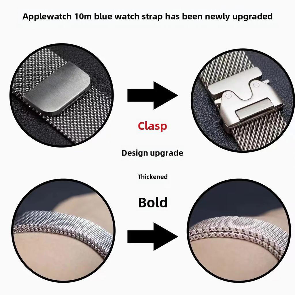 Milanese Loop Titanium Color Strap for Apple Watch Ultra 2 Band 49mm 45mm 46mm 44mm 42mm Bracelet iWatch Series 10 9 8 7 6 5 SE