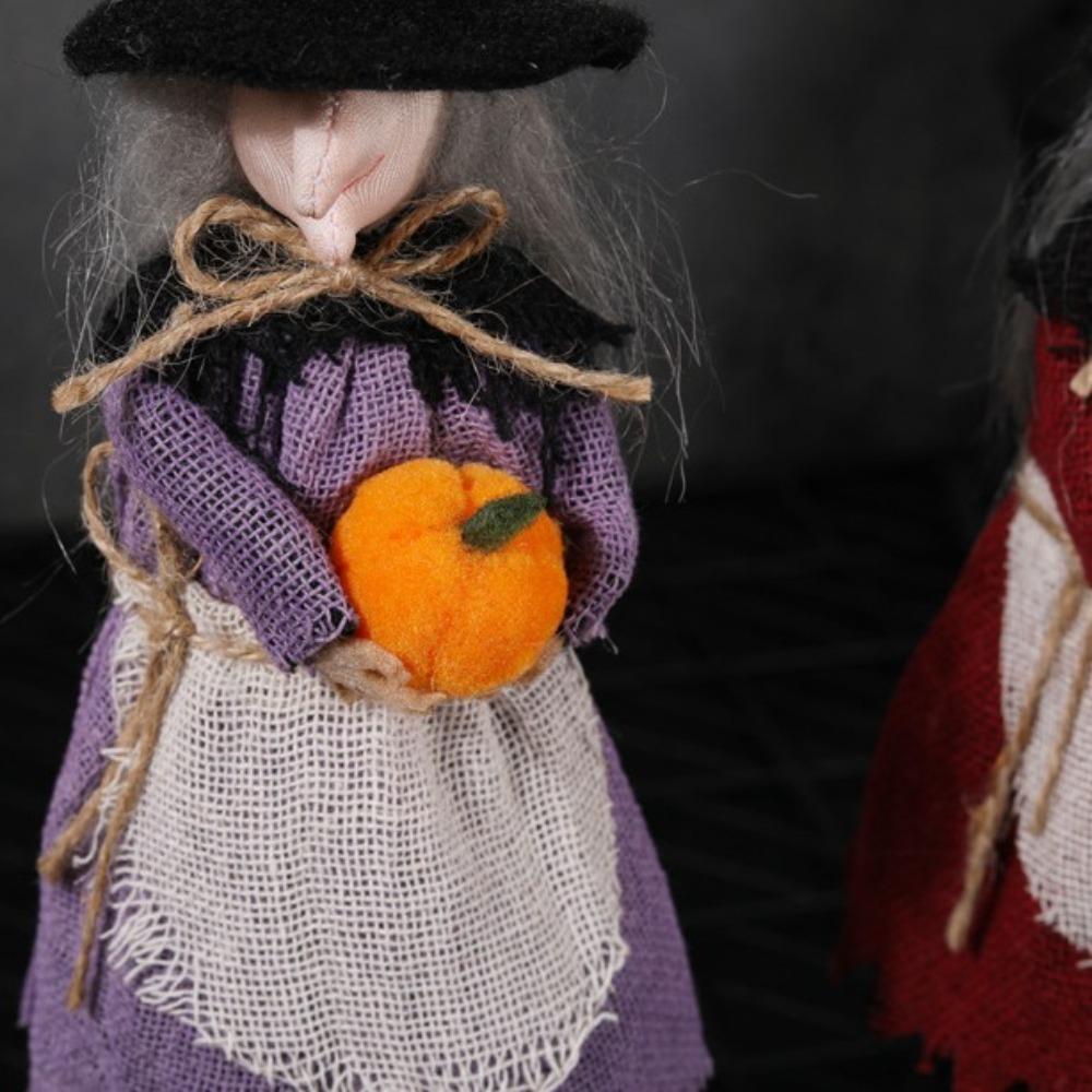 Funny Broom Witch Decoration Hug Pumpkin Halloween Witch Pendant Haunted House