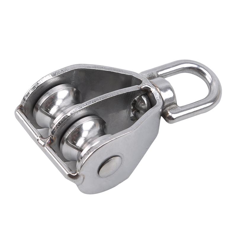 Stainless Steel Single Wheel Swivel Pulley Block Lifting Rope Chain Traction Fixed Lifting Pulley