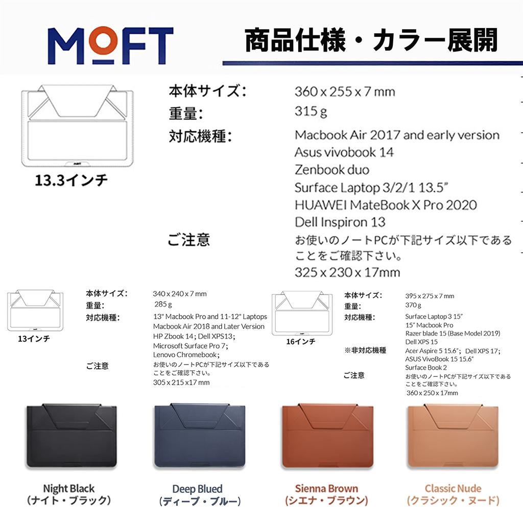 Чехол для ноутбука MOFT, водоотталкивающий, водонепроницаемый, многофункциональный, подставка для ноутбука MacBook, Apple, Windows, тонкий, компактный, легкий, защитный, дюймовый, ночной