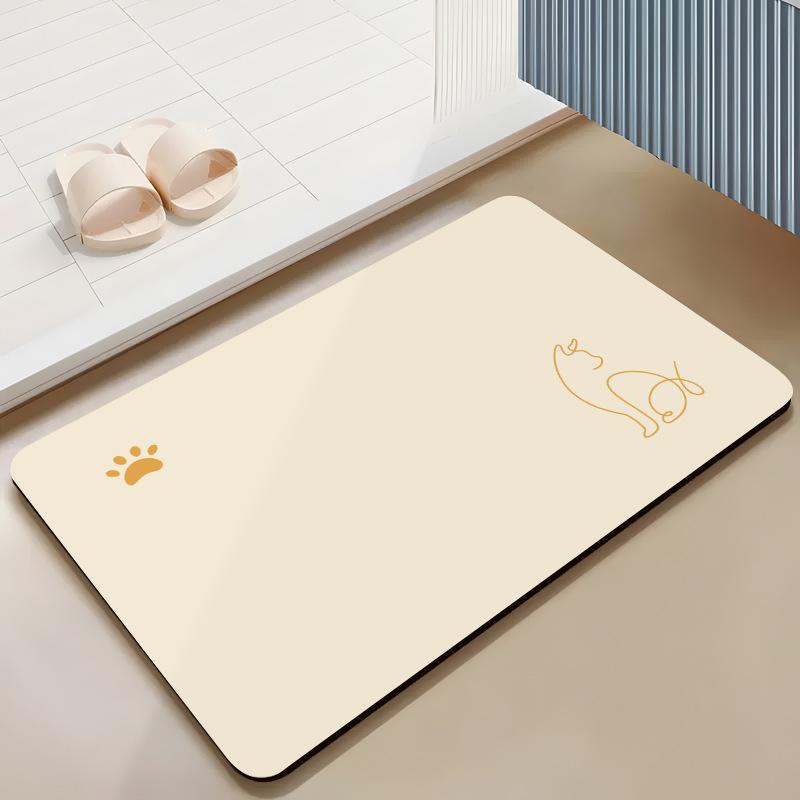 Modern Simple Diatom Mud Floor Mat Line Drawing Bathroom Anti Slip Mat Household Bathroom Sink Sink Water Absorbing Foot Mat