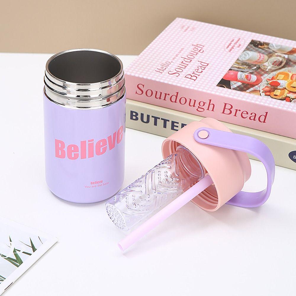 500 мл Вакуумная термобутылка Съемный заварочный отсек С трубочкой Термобутылка для воды Нержавеющая сталь 316 Герметичный вакуумный стакан