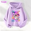 K-POP Devil Hunter Fashion Purple Children's Hoodie Super Comfortable Neutral Cartoon Hoodie