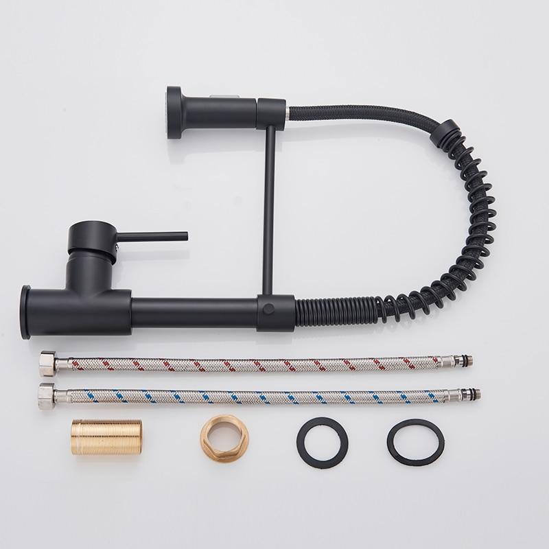 Rozin матовый черный кухонный смеситель на палубе, смеситель с вращением на 360 градусов, распылительная насадка для кухни, краны для горячей и холодной воды