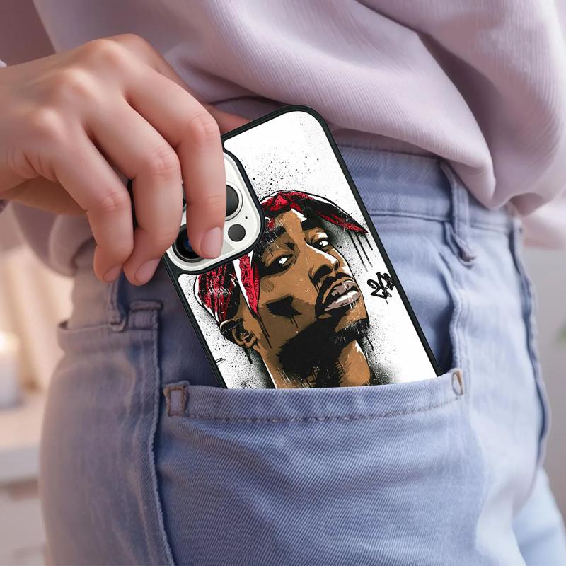 Мягкий чехол для телефона с изображением рэпера 2pac, певца Тупака, для iPhone 17 Air 15 16e 14 13 Pro Max Coque 12 11 Pro Max PLUS