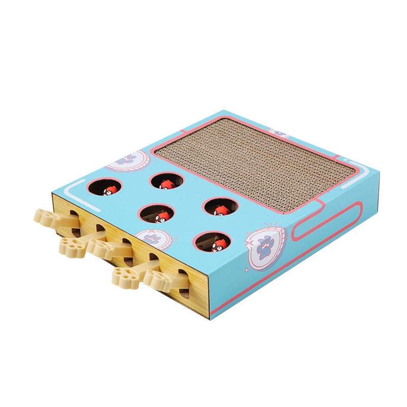 Interactive Whack A Mole Cat Toy Corrugated Cardboard Scratcher Multi Functional Grinding Claws Anti Scratch Pet Toy Supplies
