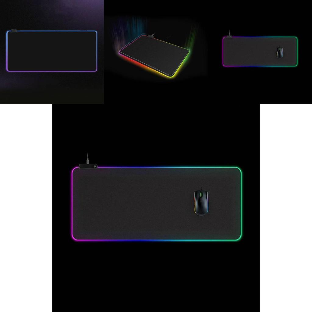 Gaming Rgb Mouse Pad With Led Lighting Non Slip Rubber Desk Mat Large Size For Esports And Office