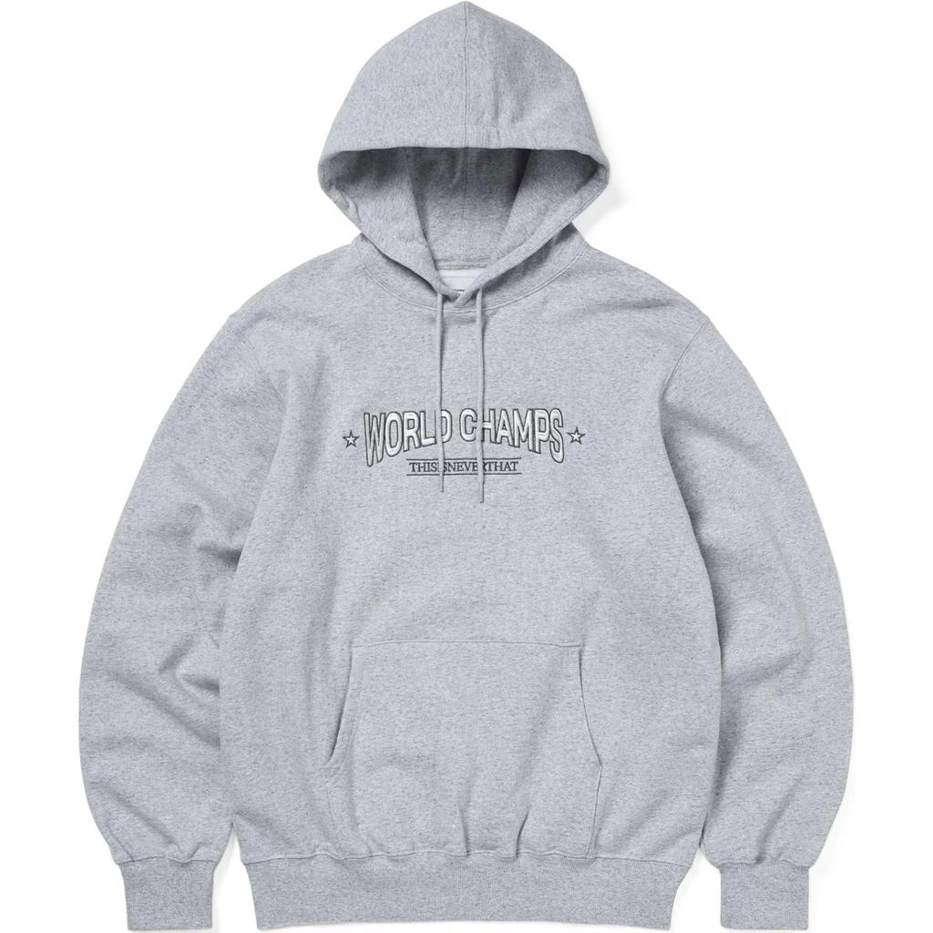 Thisisneverthat Embroidered Letter Hoodie With Kangaroo Pocket And Ribbed Cuffs Unisex Hoodies TN243TSWHO05HGR