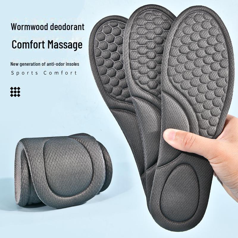 High-Elastic Cushioned Insoles: Soft, Breathable, Sweat-Absorbing, and Deodorizing - Ideal for Sports and Military Training.