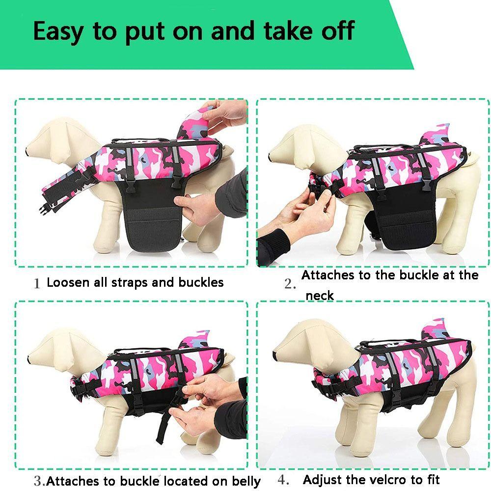 Collar Harness Camouflage Dog Life Jacket Polyester Dog Life Vest Dog Swimwear Swimming Boating