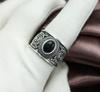 Черный драгоценный камень оникс стерлингового серебра 925 пробы Boho США SZ 9 кольцо ювелирные изделия NCR-R450