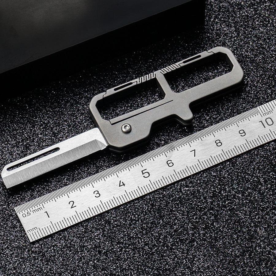 Titanium Alloy Key Chain Knife Pocket Keychain MINI Folding Knife Lightweight Belt Pendant Multifunctional Utility Knife Car Key
