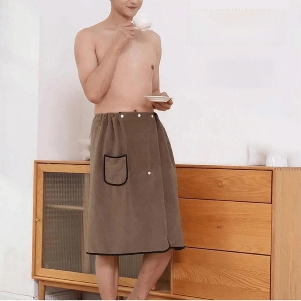 Coral Fleece Wearable Towel Soft Comfortable Beach Wrap Thick Design Bath Skirt Pool Use