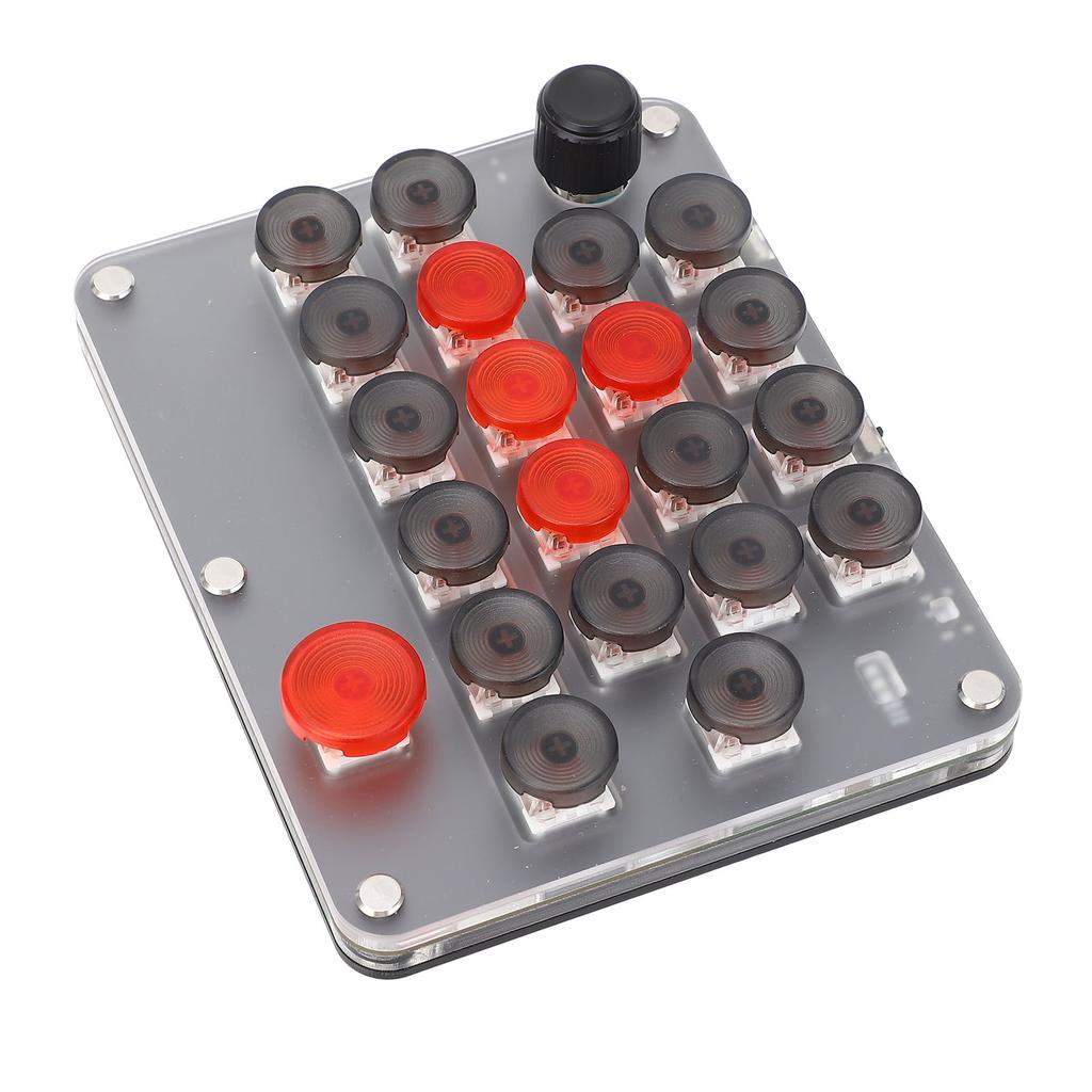 Одноручная макромеханическая клавиатура 21 клавиша 1 ручка USB C BT соединение красный переключатель портативный