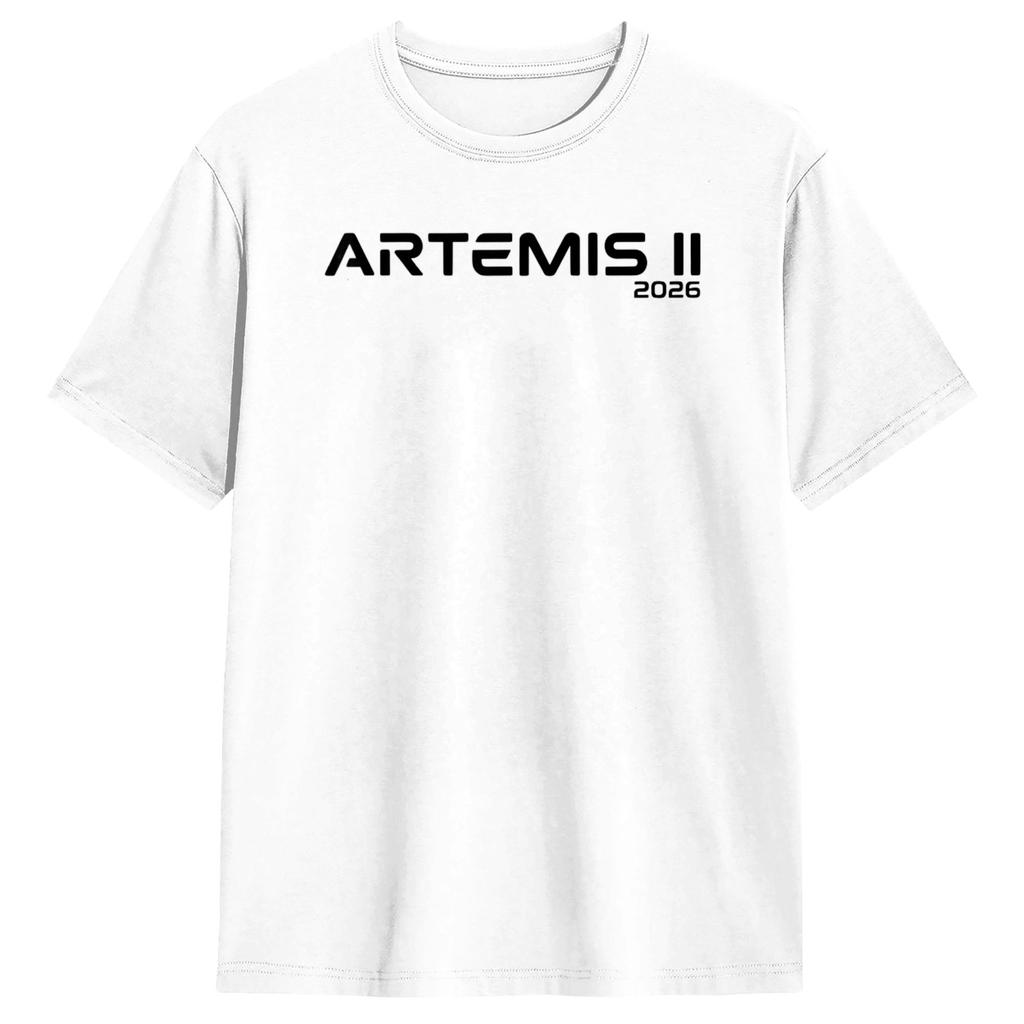 2026 Artemis 2 На Луну Футболка Унисекс и Женская Летняя Хлопковая Одежда Модная С Круглым Вырезом С Коротким Рукавом Уличная Мода