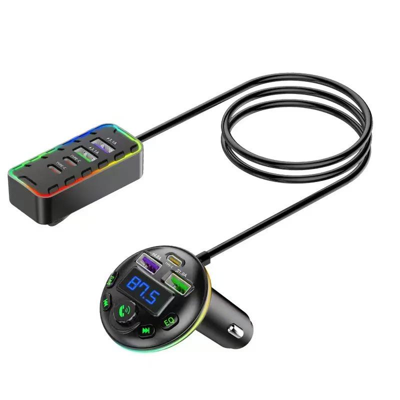 Bluetooth FM-передатчик для автомобиля Q39MP с цифровым дисплеем и многофункциональным автомобильным прикуривателем QC3.0