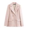 2024 Autumn/Winter Women's Versatile Textured Double-Breasted Loose Slimming Suit Jacket